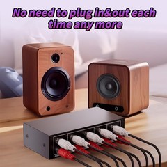3.5mm Aux + RCA L/R Audio Splitter 1 in 4 Out Stereo Analog Black