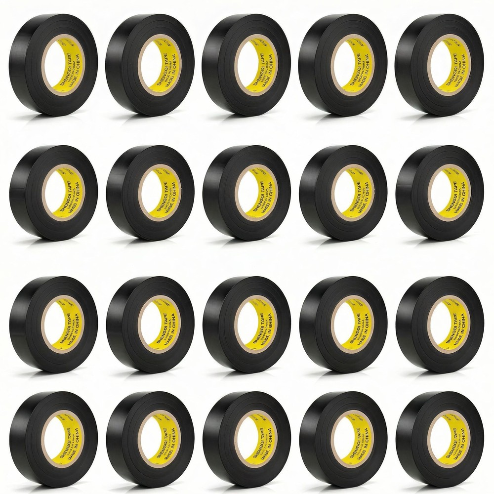 20-Pack Black Electrical Tape Waterproof, 0.9in x 66ft, Industrial Grade High…