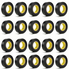 20-Pack Black Electrical Tape Waterproof, 0.9in x 66ft, Industrial Grade High…