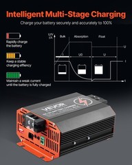 VEVOR 12V 40A DC to DC Charger Battery Charger 500W for Lead-Acid and Lithium