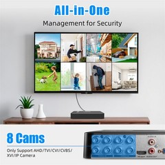 8 Channel 8CH 6-in-1 DVR 1TB Hard Drive Ready To Plug Play CCTV Recorder