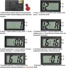 2 Pcs Mini Digital Clock Small Magnetic Car Dashboard Clocks St Color: black 2