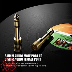 BERLAT 1/4 to 3.5mm Adapter 3 Pack Gold