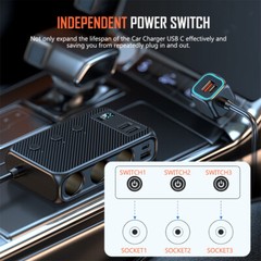 9in1 Multi Port USB C Car Cigarette Lighter Splitter 171W Fast Charging Adapter