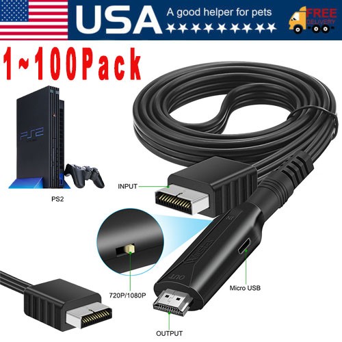 For Sony PS1/2 toHDMI Adapter Cable Game Console Audio Video Converter Cable Lot