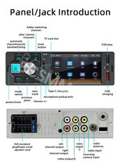 4.1in Bluetooth Car Radio Stereo Single 1Din For CarPlay Android Auto AUX USB