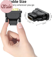 DVI to HDMI Adapter 2-Pack, Bidirectional Female HDMI to DVI-D(24+1) Male Adapte