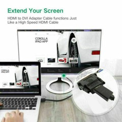 DVI-D Male (24+1 pin) to HDMI Female (19-pin) HD HDTV Monitor Display Adapter