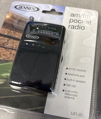 Jensen MR-80 AM/FM Portable Pocket Radio Small Compact NEW for Seniors Emergency
