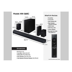 Samsung 5.1 Ch Sound Bar w/ Subwoofer Q-Symphony & Dolby ATMOS – HW-Q65C/ZA