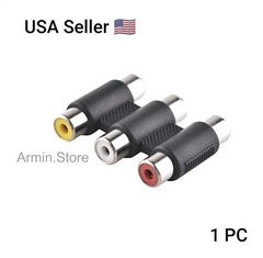 3 RCA Female to Female F/F Video Connector Converter Adapter for TV DVD HDTV AV