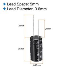 4700uF 16V 13x25mm Electrolytic Capacitor Radial Leads Aluminum Capacitors 10Pcs