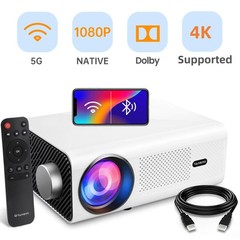 4K Portable Projector 1080P FHD 5G WiFi Bluetooth LCD Video Mini Home Theater