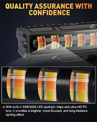 6in LED Light Bar, 50W 2300LM Lens Spot Lights, LED Fog Lights – White&Amber