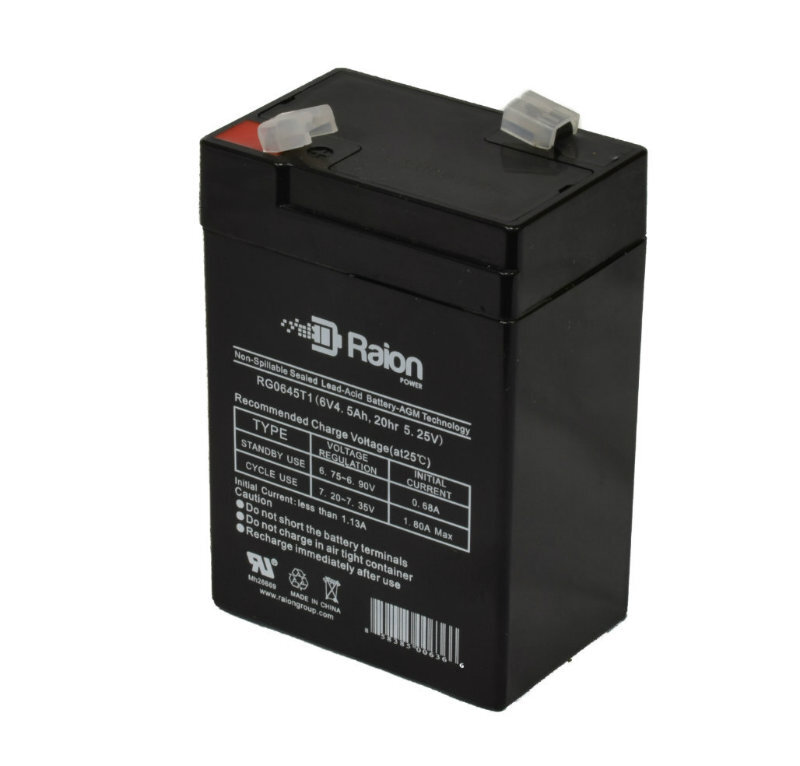 Raion Power 6V 4.5Ah Replacement SLA Battery For Sealed Lead Acid 6 Volt 4.5 Amp