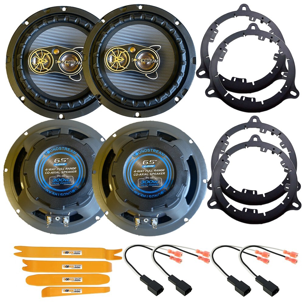 4X 300W 4way 6.5″ Front and Rear Door Speakers for 2013 to 2019 Nissan Sentra