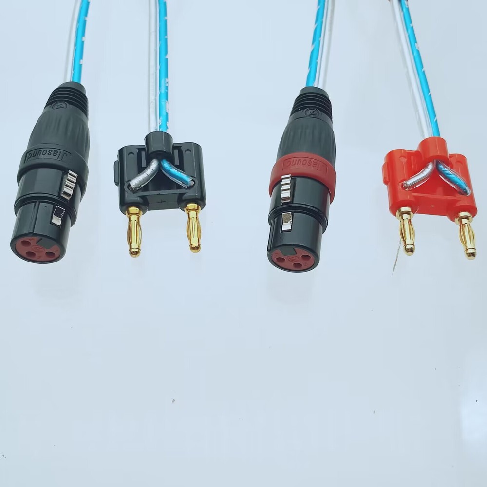 1Pair Dual banana Binding Post Plug to XLR 3pin Female Audio Speaker patch Cable