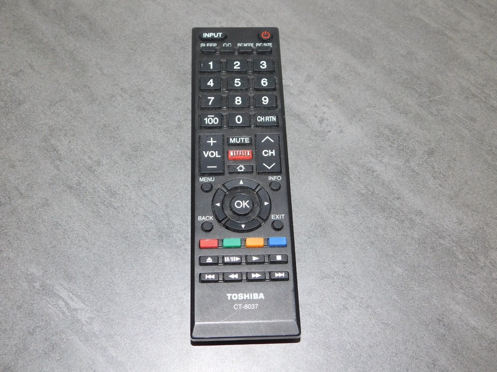 Toshiba CT-8037 Remote Control TV 40L3400 40L3400U 50L3400 58L5400 65L5400