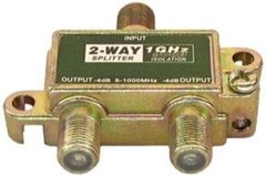 1GHz 90db Signal Splitter for Television or Satellite 1 in 2 out