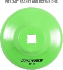 75/77 Millimeter 15 Flute Oil Filter Wrench, Green, B Style: 75/77 mm 15 Flute