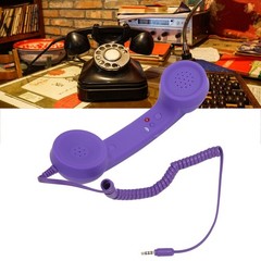3.5mm Retro Radiation Proof Wired Telephone Handset Purple Cell Phone Handset