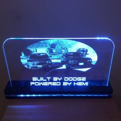 Custom Business Sign Edge Lit Acrylic Laser Engraved and Cut Sign 6″x6″ or 8″x10