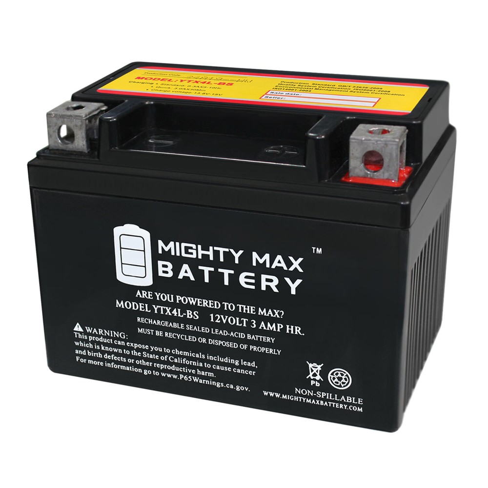 Mighty Max YTX4L-BS SLA Replacement Battery for ATV Tractor Mower 12VX4L