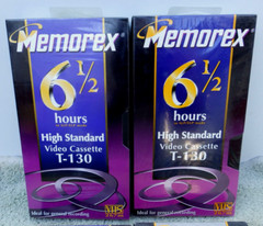 (4) Memorex High Standard Video Cassette T-130 VHS 6 1/2 Hours New Sealed