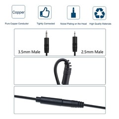 1 PCS 0.25M/0.8FT 2.5mm Male To Bare Wire 2 Pole Mono Extension Cable
