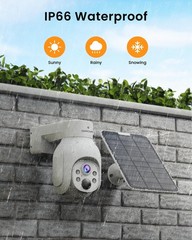 4MP Wireless Outdoor Solar Security Camera System PTZ IP Cam WIFI CCTV 8000mAh