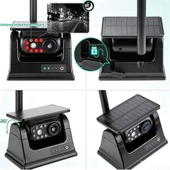 10.1″ Wireless Monitor DVR 4x Solar Magnet Standby Backup Camera For Trailer RV
