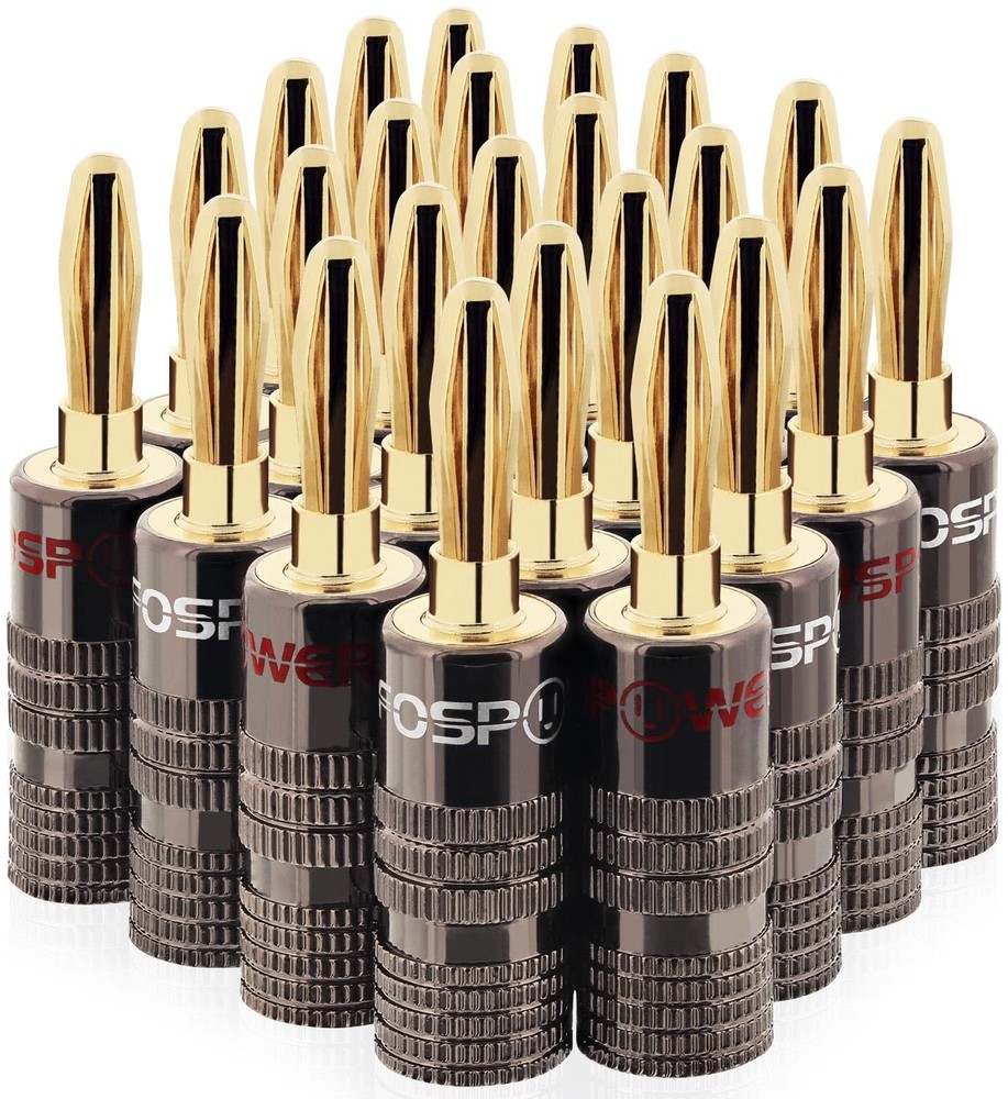 FosPower Banana Plugs 12 Pairs / 24 Closed Screw 12 / 24 pcs, 12