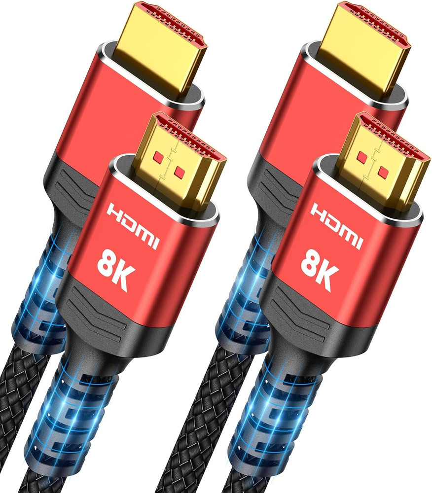 8K 10K HDMI 2.1 Cable 6.6FT/2M 2-Pack, Ultra High Speed HDMI Cable