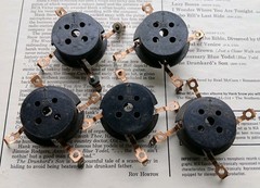 Lot Of 5 Tube Sockets 4 Pin Type 01A & Others 1920s Battery Set Slightly Used