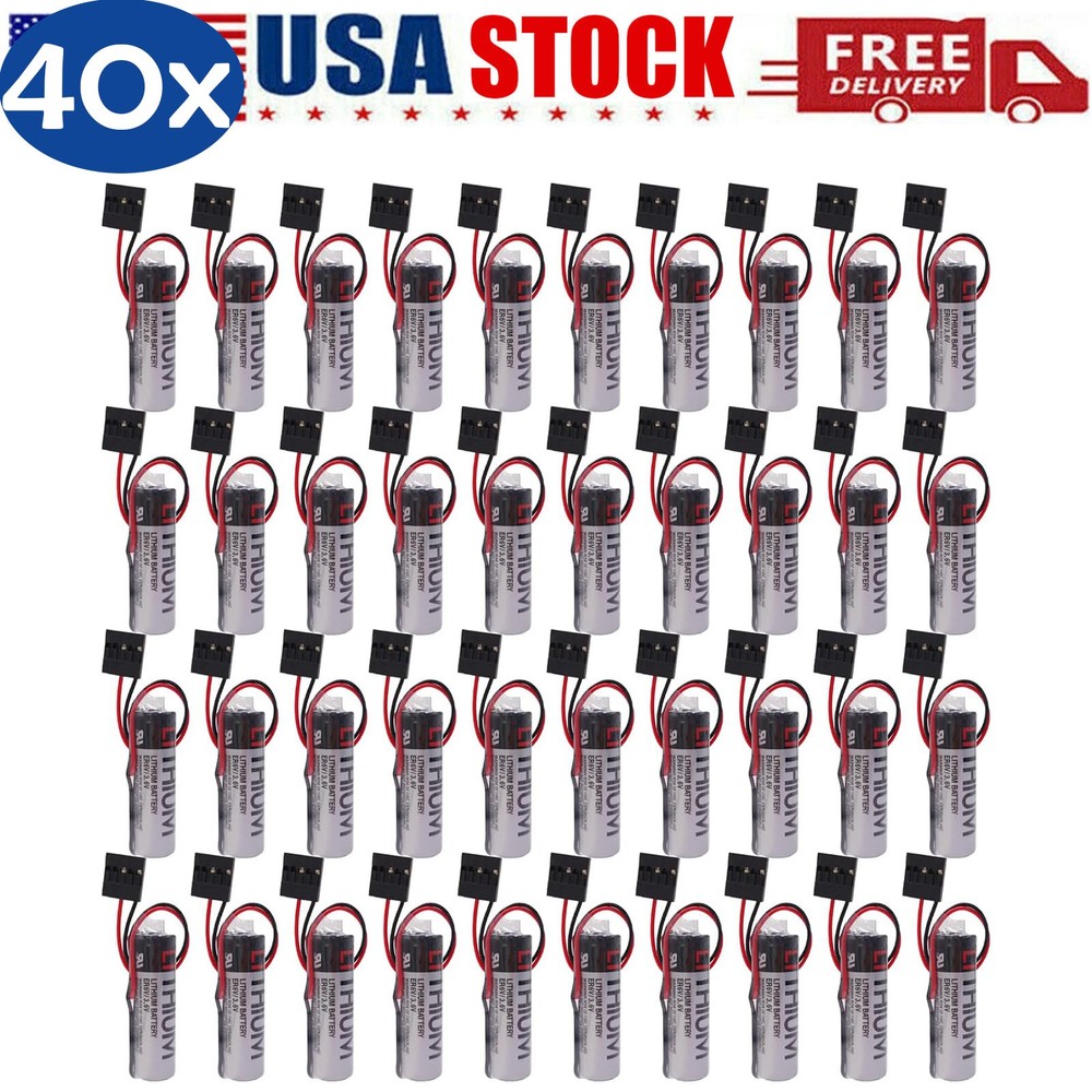◉ 40X TOSHIBA ER6VC3N ER6V/3.6V 2Ah+JAE5PIN The PLC battery CNC for Yaskawa