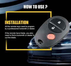 Key Fob Replacement Keyless Entry Car Key for 2007-2016 Toyota Tundra/ 2 Pack