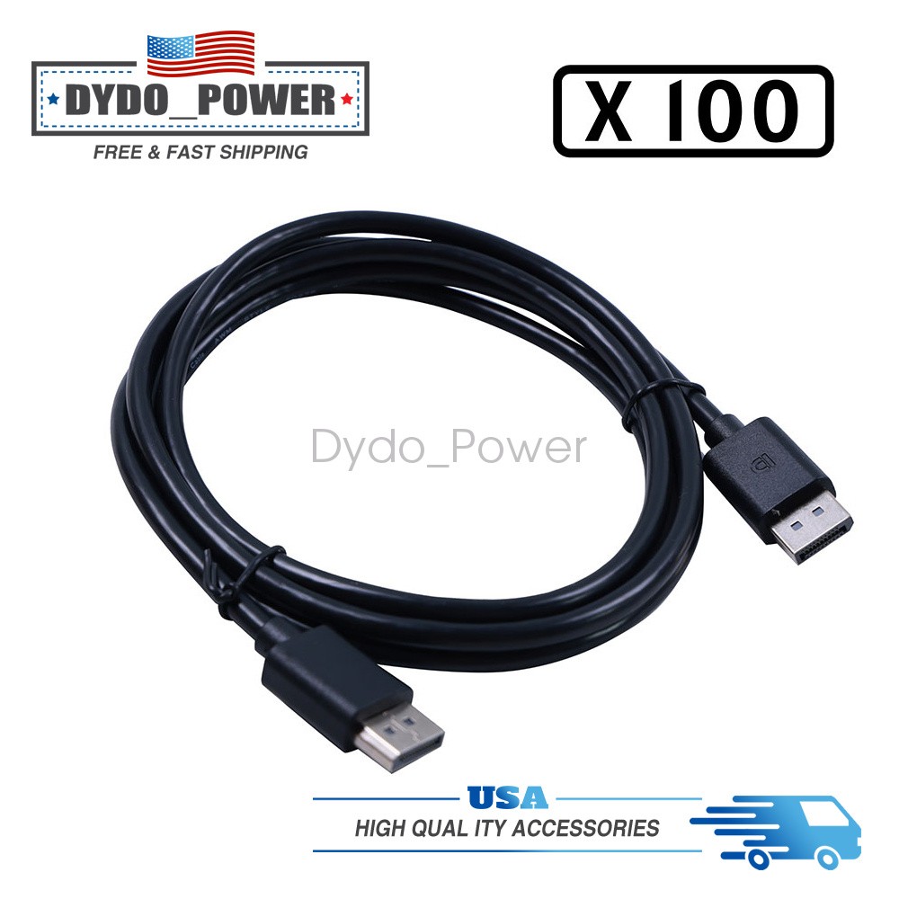 New 100PCS 6FT DisplayPort Cable 4k@60hz 2k@165hz HD Video cable DP to DP Male
