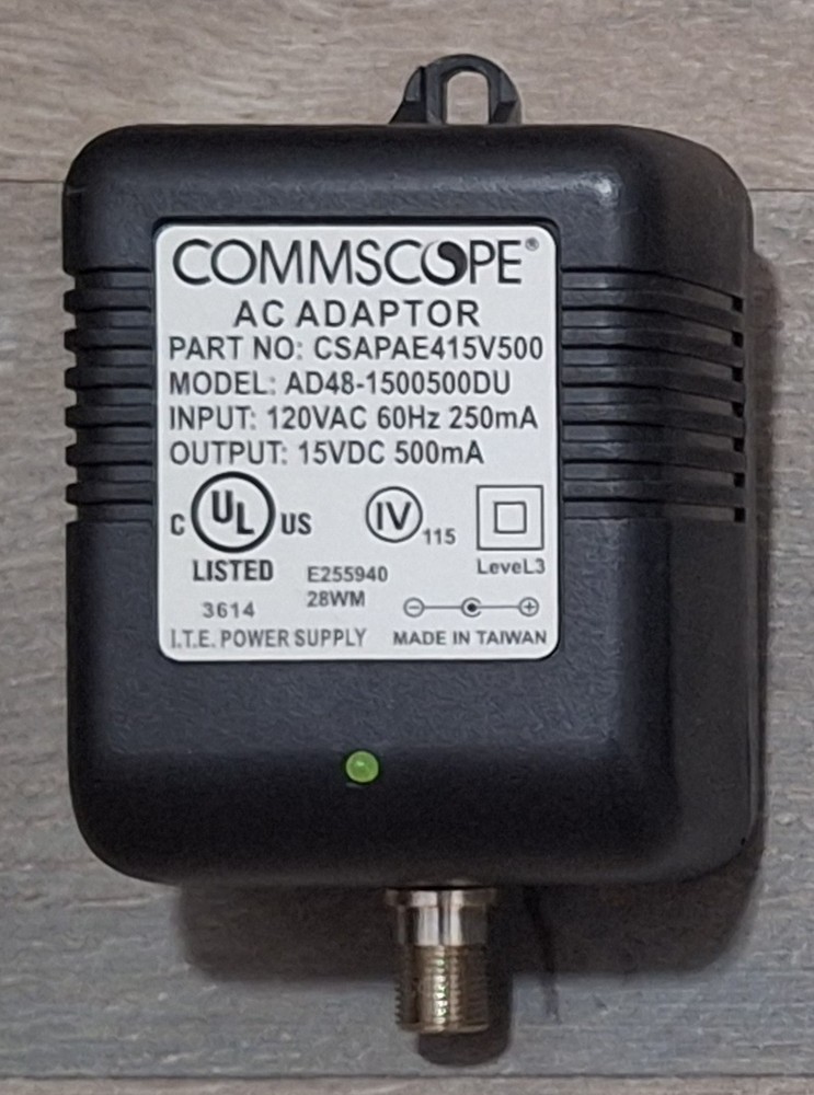 ⭐ COMMSCOPE CSAPAE415V500 AC ADAPTER FOR CABLE TV AMPLIFIER 12V DC 500MA ⭐