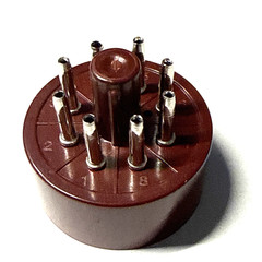 1 pcs bakelite 8 pin – octal tube base power plug BURGUNDY