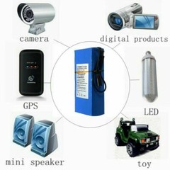 12V DC Rechargeable Lithium-ion Battery Portable Battery Pack w/ Charger Switch