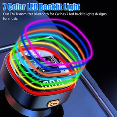 Bluetooth5.0 Car Wireless FM Transmitter Adapter USB PD Charger AUX Hand-Free US