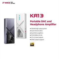 FiiO KA13 DAC HiFi Lossless Balanced DSD256 Decoding Headphone Amp (Black)