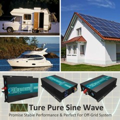 WZRELB 48V to 120V Pure Sine Wave Inverter 3000W 6000w surge Car Motor Truck RV
