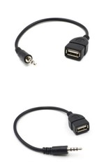 4X 3.5mm Male Audio AUX Jack to USB 2.0 Type A Female OTG Converter Adapter