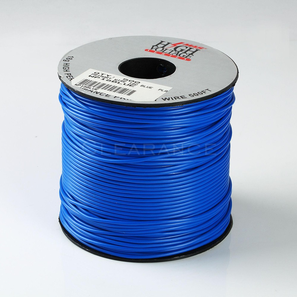 500ft Spool Of Blue 18 Gauge AWG Primary Wire Home Automotive Free Shipping