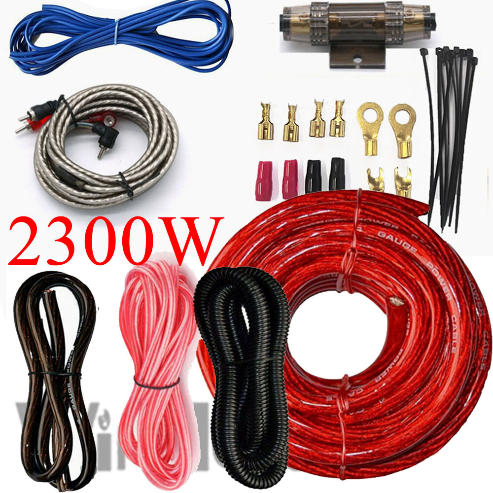 2300W Car Audio Speakers Wiring Kit 4 Gauge GA Car Subwoofer Power Amplifier