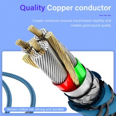 6FT 3.5mm AUX Audio Nylon Braided Cord Cable PC iPod Car Phone headphone Lot