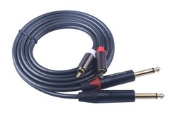 5 ft 1.5M 1/4 to RCA Cable, Dual 1/4 TS to 2 RCA Phono Stereo Patch Cord