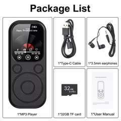 Portable 32GB MP4 Player 1.8″ IPS Screen Bluetooth 5.4 APE/FLAC Support Type-C