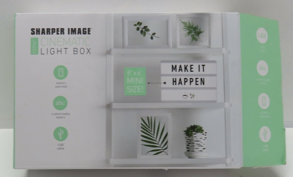 Sharper Image Cinematic LED Light Box – Battery Operated Message Board 8×6″